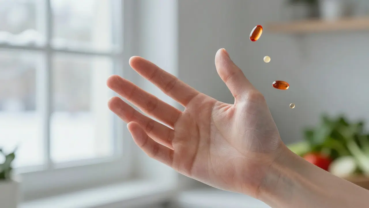 Průhledná ruka ukazující slabé keratinové vlákna a nedostatek živin v nehtech.