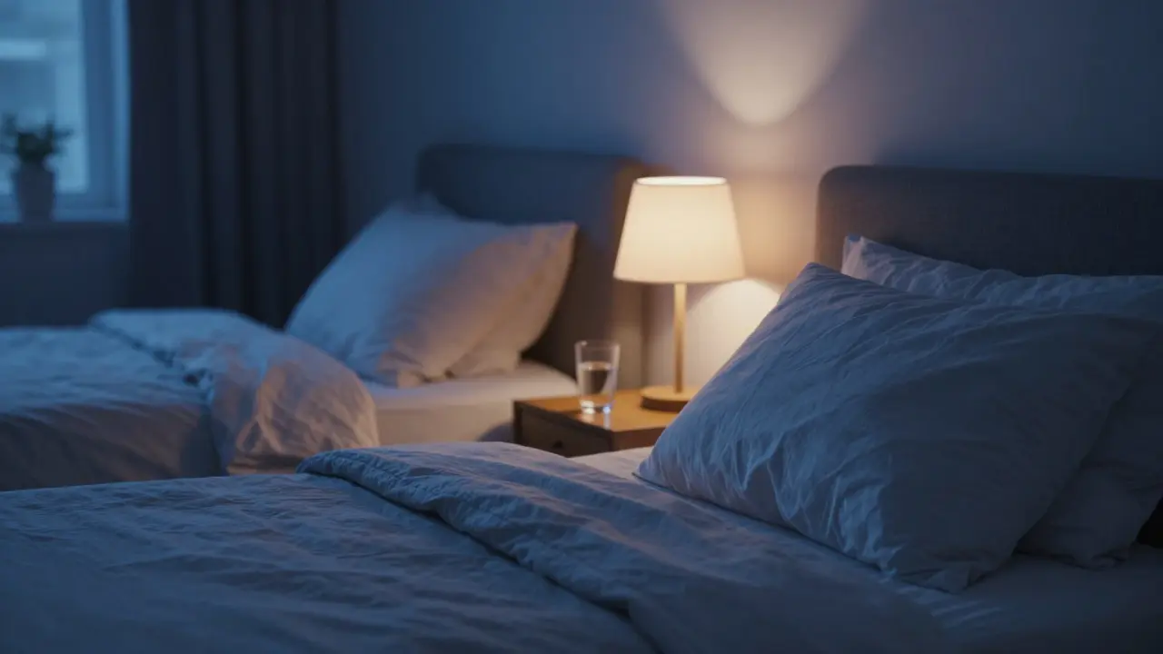 Klidné prostředí pro večerní příjem pro lepší spánek