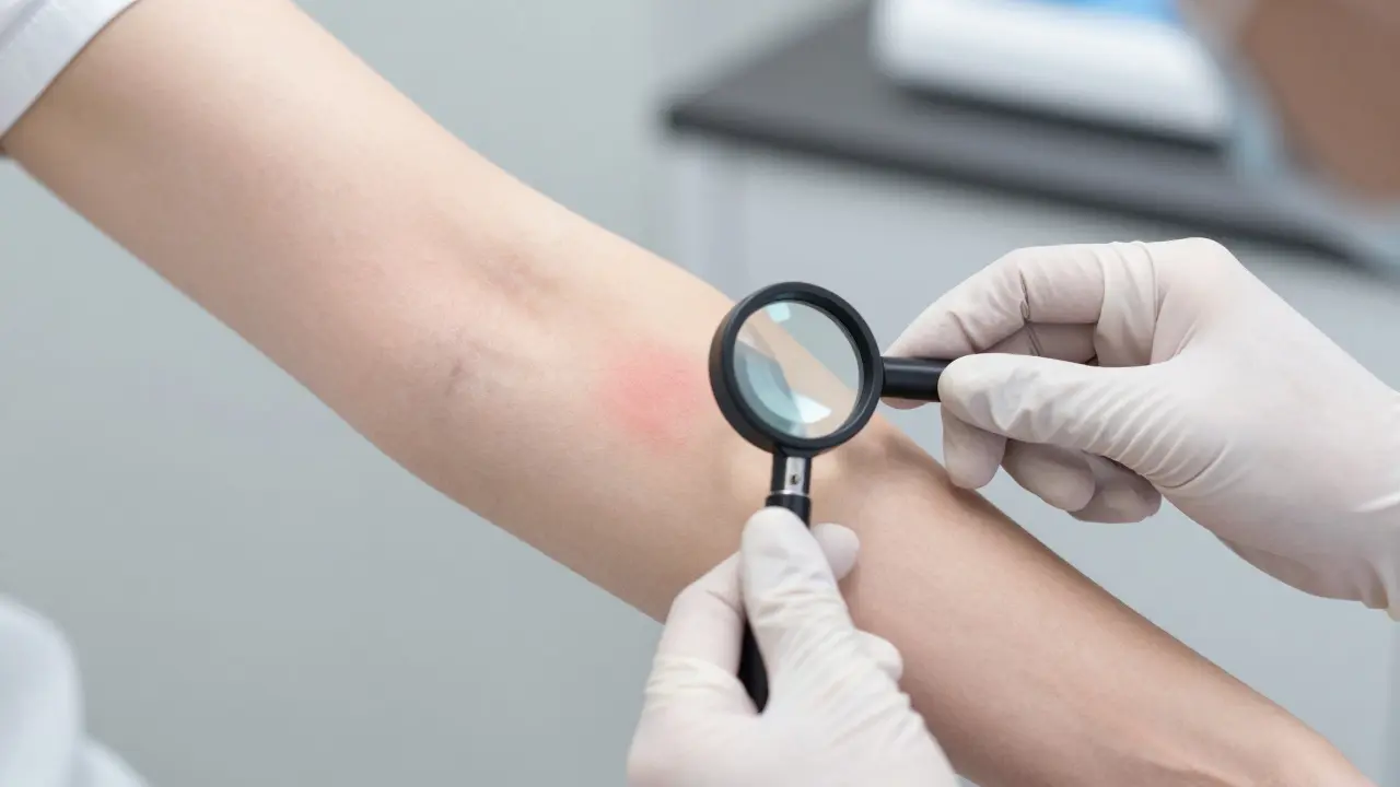 Testování kůže před použitím IPL přístroje na předloktí