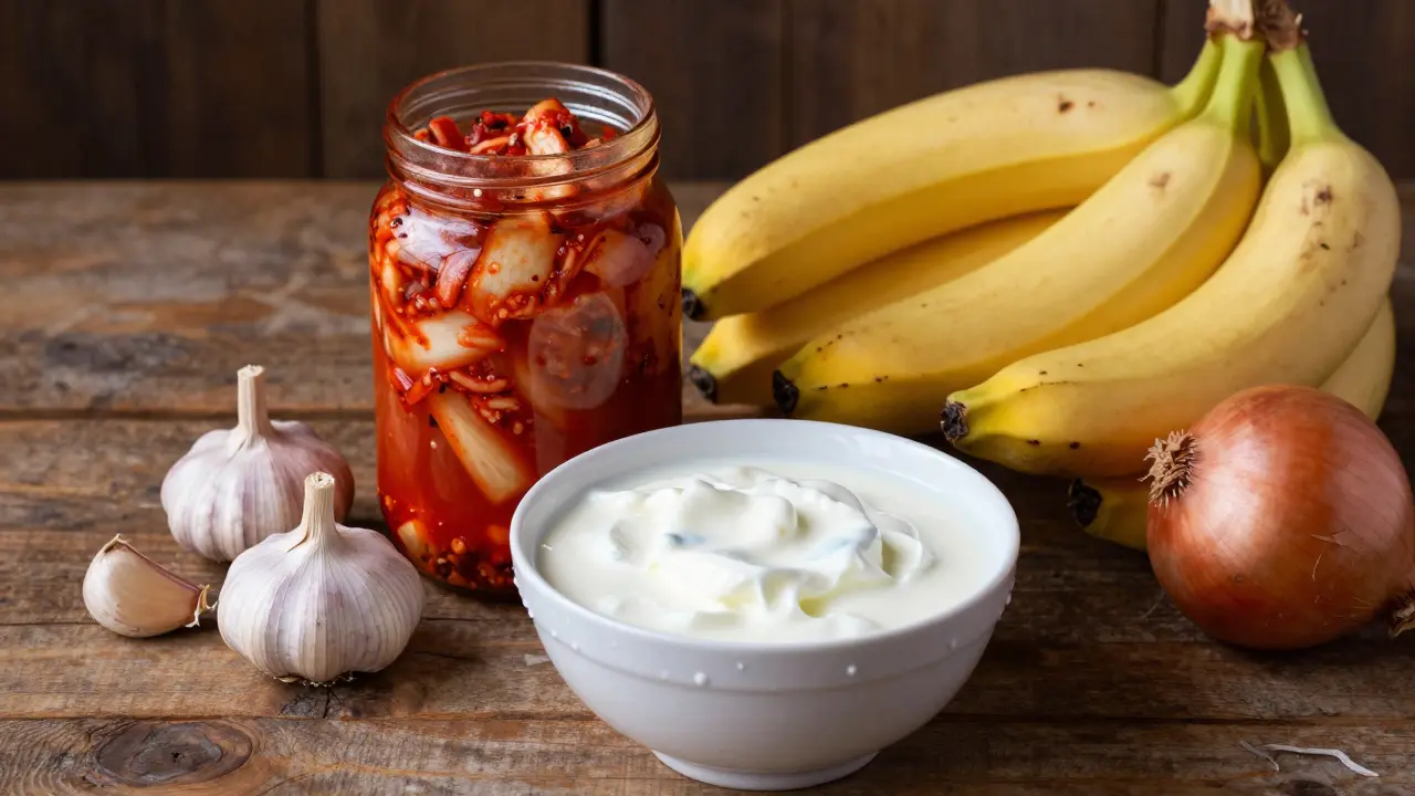 Fermentované potraviny a prebiotika podporující zdraví střev