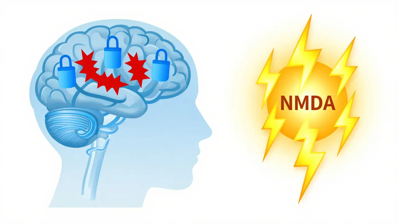 Ilustrace nerovnováhy neurotransmiterů v mozku při abstinenčním syndromu
