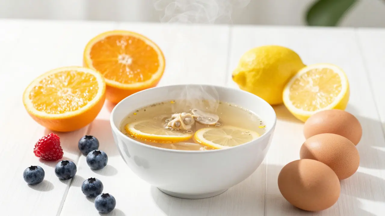 Zdravé jídlo bohaté na kolagen a vitamín C