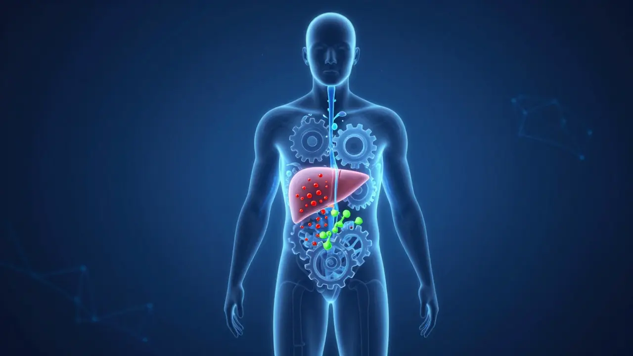 Ilustrace detoxikace těla s akcentem na játra a hydrataci