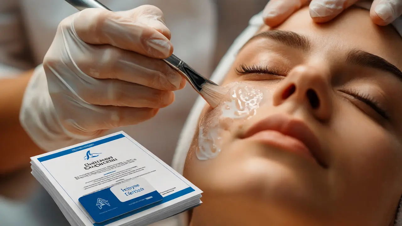 Detail ošetření obličeje s důrazem na hygienu a doklady o kvalifikaci.
